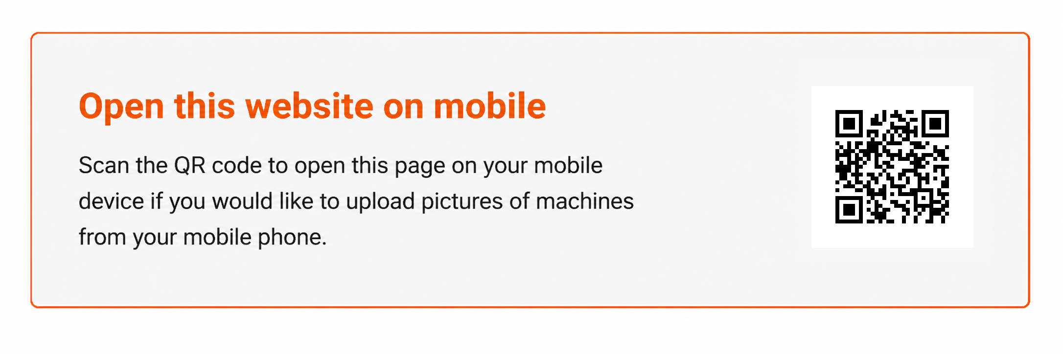 QR Code for Mobile Website of machine purchase