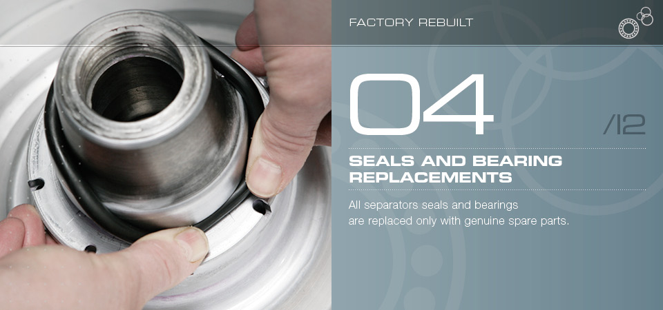 Seals and bearing replacements