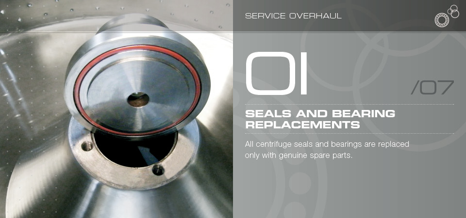 Seals and bearing replacements